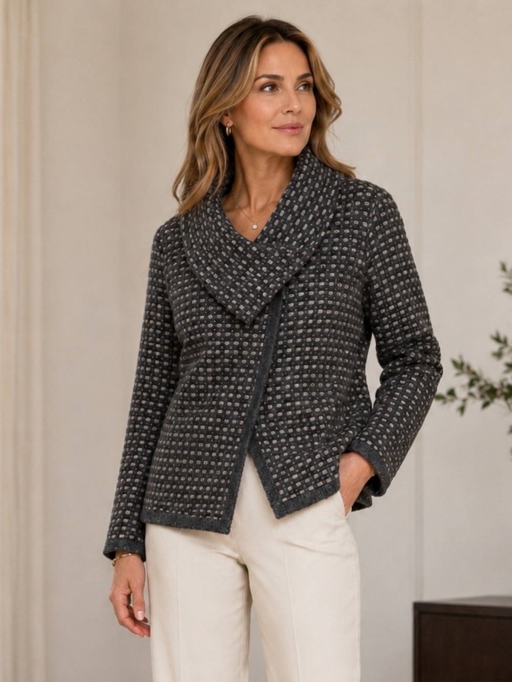 Banana Republic Italian Yarn Wool Cashmere Alpaca Sweater Jacket M